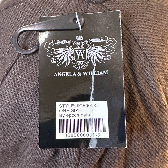 🌟HP🌟Brown Twill Cabbie Hat with Knitted Brim and Rose Accent by Angela & William - Picture 9 of 11